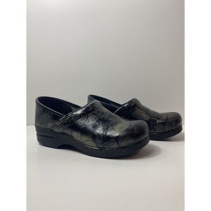 DANSKO Women's Clogs US Size9.5-10 Black‎ Metallic Floral Medical Nurse